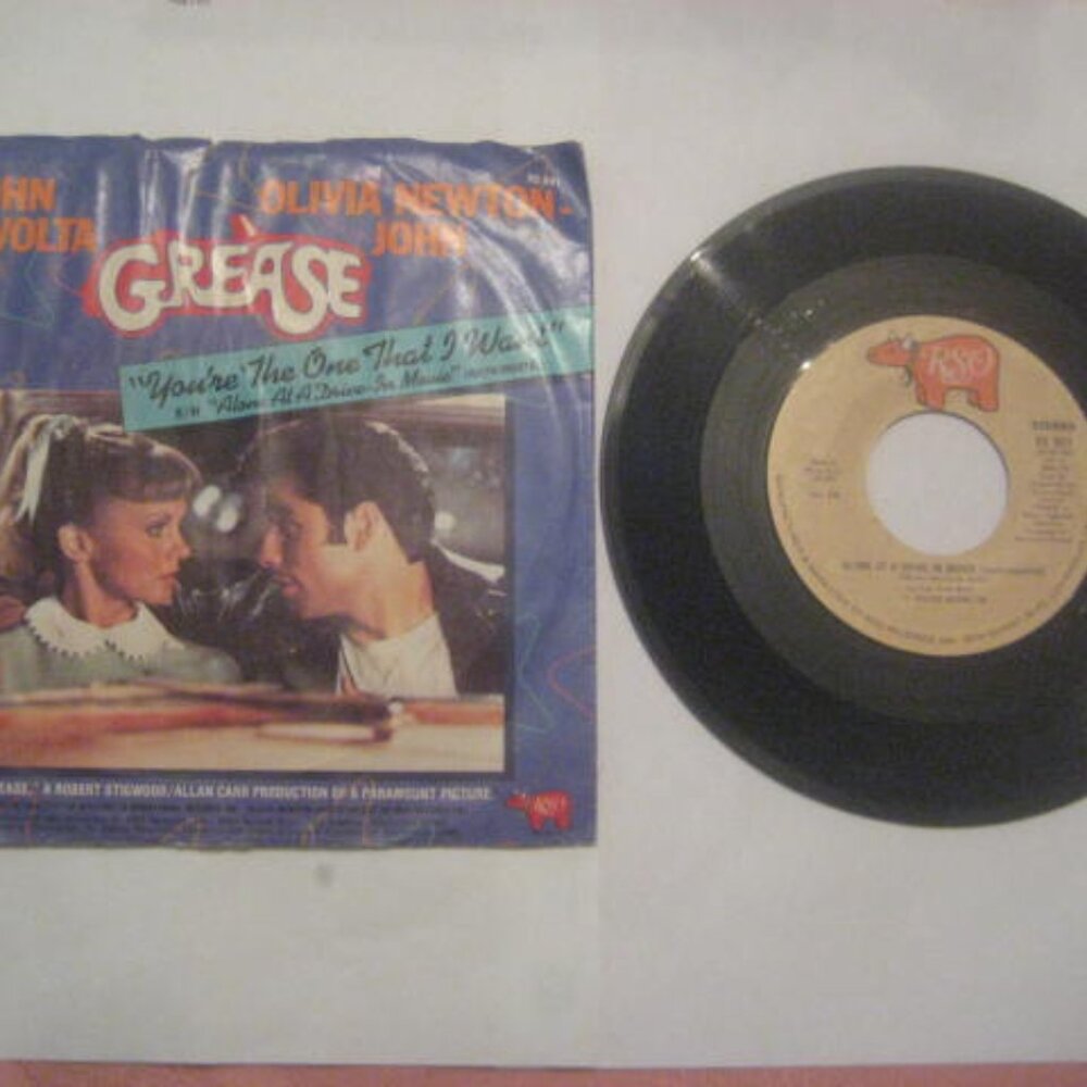 Grease 45 RPM Record Travolta 1978